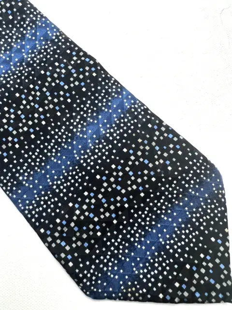 Matrix by Format Mens Tie, Blue, White, Gray Dots Necktie, Silk Ties, EXCELLENT!