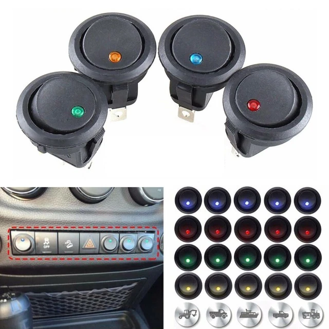 Round-Rocker Interrupteur ON OFF LED Illuminé Voiture Diable Tableau De Bord