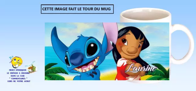 mug tasse céramique lilo et stitch prénom au choix réf 346