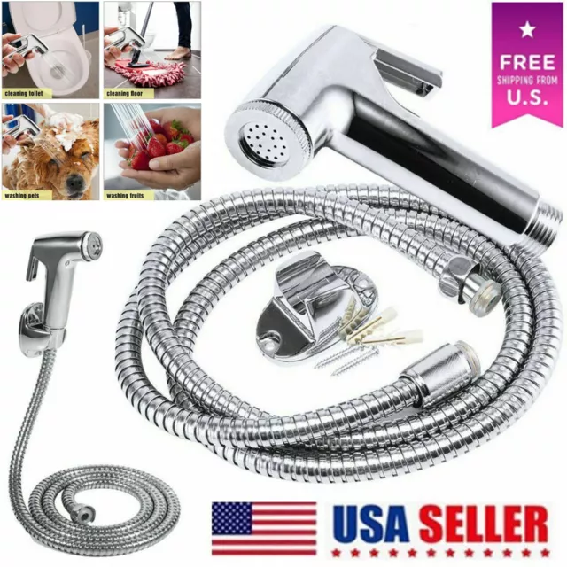 Hand Held Toilet Bidet Sprayer Bathroom Shower Water Spray Head w/1.5m Hose Kit