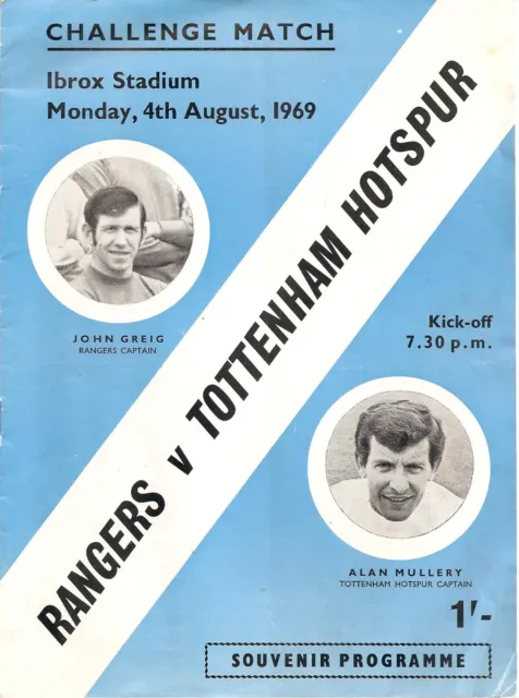 Vintage GLASGOW RANGERS 1969/70 v Tottenham Hotspur Friendly