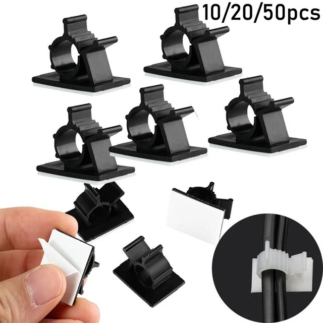 Práctico juego de soporte de cable elástico - autoadhesivo y ajustable