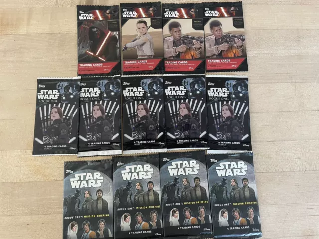 Lot Of 13 Topps STAR WARS FACTORY SEALED Retail Packs - Rogue 1 Mission Briefing