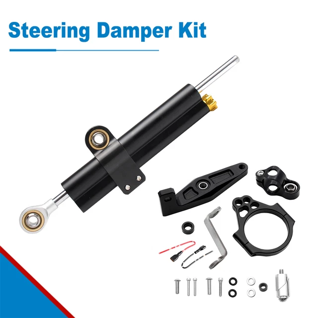 Kit Support Stabilisateur CNC Pour Amortisseur De Direction - Compatible Yamaha YZF R3, MT-03, R25 - Asyduey