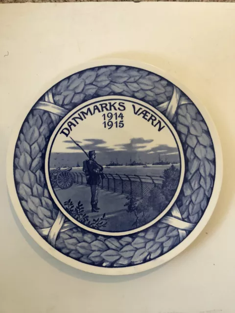 1915 Aluminia Royal Copenhagen Memorial Porcelain Plate Denmark 9”