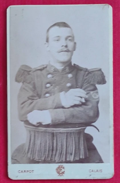 Scherr, Epinal, Jeune homme en uniforme militaire du 149e, circa 1905 CDV vintag