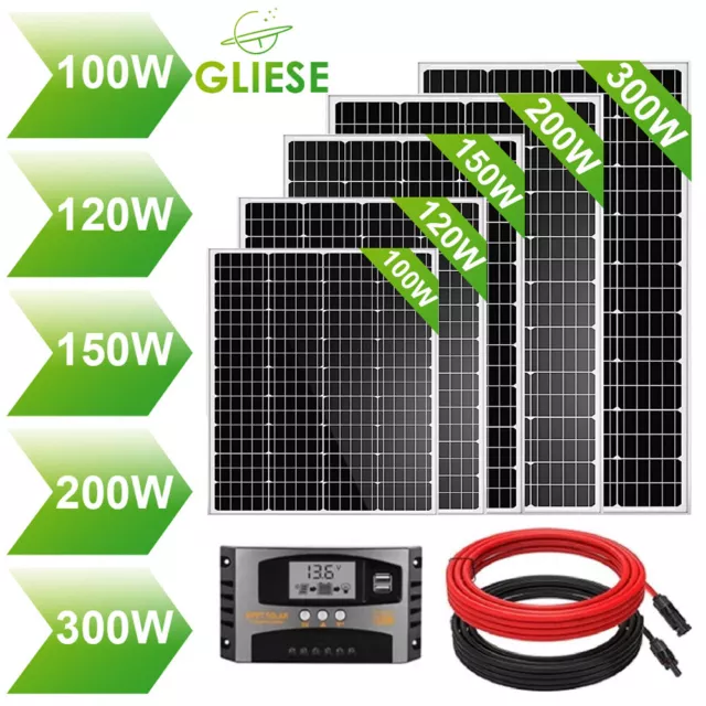 100W 120W 150W 200W 300W Solarpanel 12V Kit Solarmodul Solaranlage Inselanlage