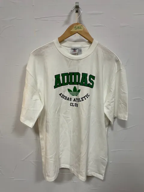 Adidas Women Originals Top T-Shirt Short sleeve White And Green Size S #5182
