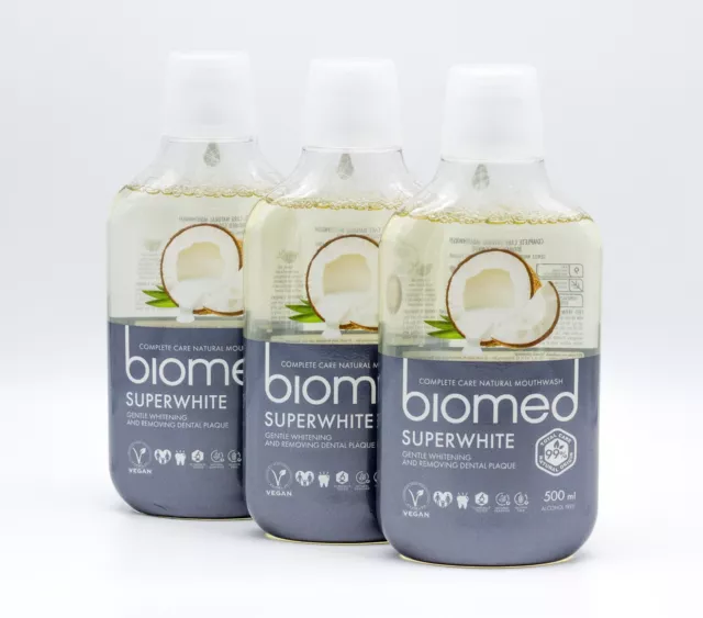 Splat Biomed Superwhite Komplette Pflege 99% Natürliches Mundwasser 500ml x 3