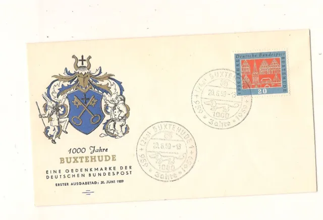 BRD Ersttagsbrief / FDC, MiNr.312,Stempel  20.06.1959 Buxtehude, Einwandfrei!