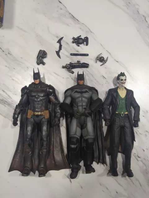 DC Direct Collectibles Arkham Knight Lot of 3 - Batman and Joker7” Loose Figures