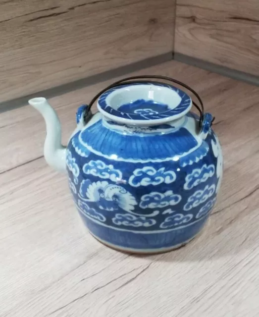 Delightful Late Qing Dynasty Chinese Cobalt Blue Teapot