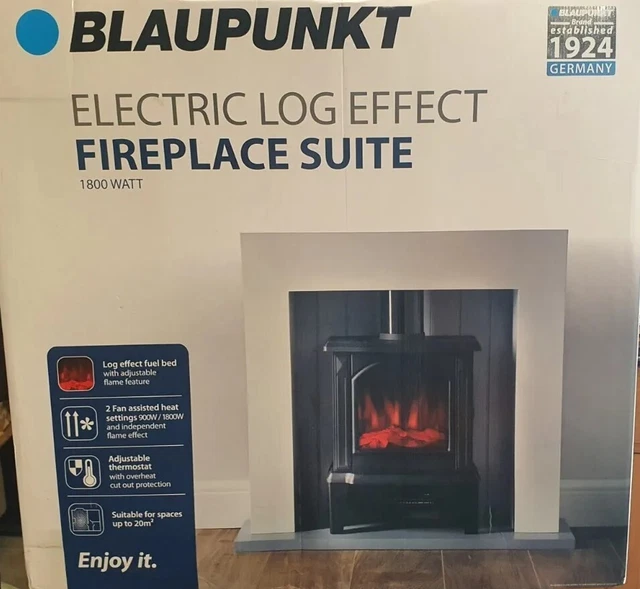 BLAUPUNKT ELECTRIC FIREPLACE Suite. Fire and Surround. 1800w Adjustable  Heater £90.00 - PicClick UK