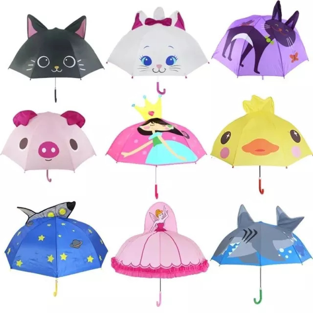 Children Umbrella Kid Girl Student School Outside Supply Rain Cover White Black