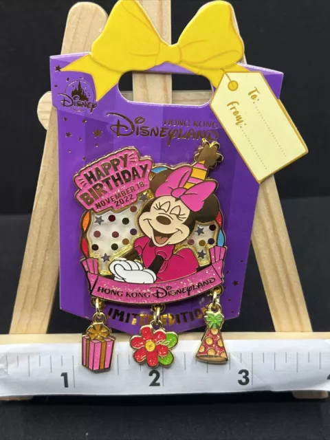 Disney pins HKDL Hong Kong Minnie Mouse Happy Birthday 2022 Pin LE600 IN HAND