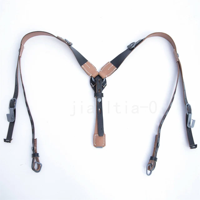 WWII WW2German Y Suspenders WW2 Leather Straps Army Load Bearing