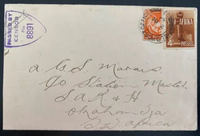 1944 Field Post South West Africa Censored Cover To Okahandja 2