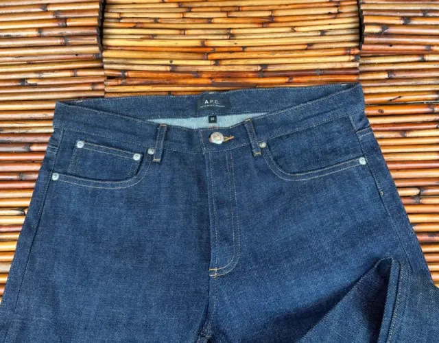 APC Jeans Mens Blue Petit New Standard Selvedge Denim Red Line 30x32 NWOT