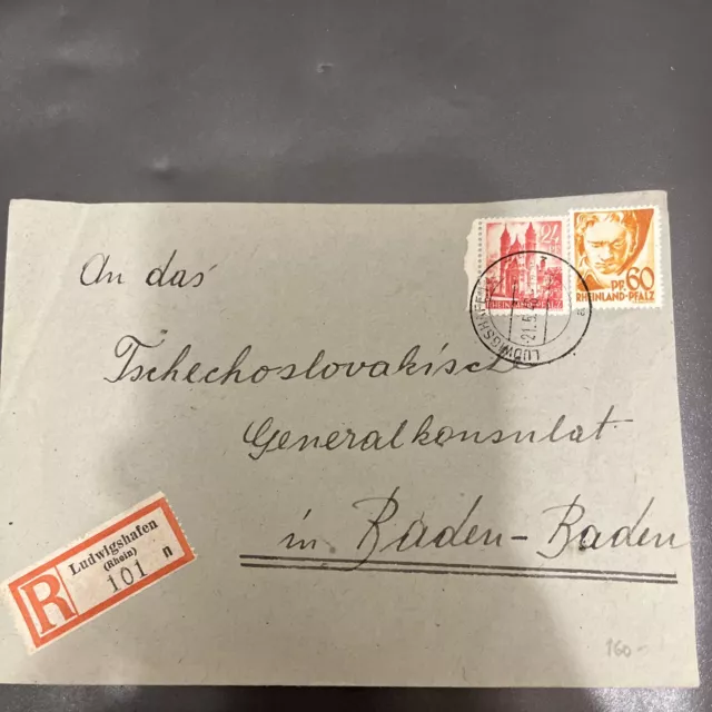 Franz. Zone Reco Brief MiF - Ludwigshafen 21.05.1948 - A126