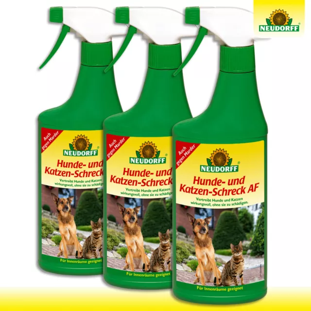 Neudorff 3x 500ml Hunde- und Katzen-Schreck AF | Pumpspray Zaun Vertreiber