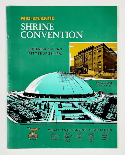 1963 Mid-Atlantic Shrine Convention Vintage Freemasons Program Pittsburgh PA Ads