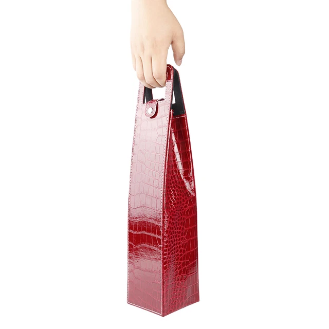 Bolso de Bolso de Mano de Vino de Cuero PU Rojo Resurable Cerveza de Champagne Bolsas de Regalo