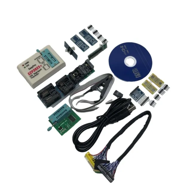 Set Completo Programmatore SPI USB EZP2023 + Supporto 12 Adattatori 24 25 9 J4M8