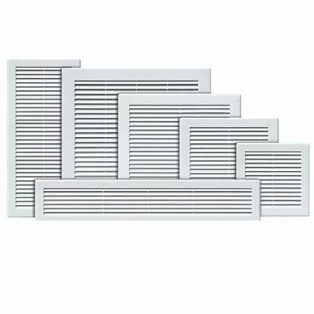 Air Vent Grille White Plastic Wall Ventilation Cover 110 x 460mm with Flyscreen