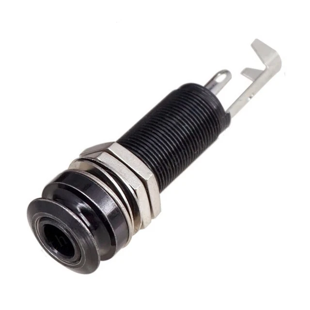 Prise Jack Stéréo 6,35 Mm - Lot De 2 Pièces, 3 Broches, Métal Argenté - Pour Guitare électrique, Basse, Ampli