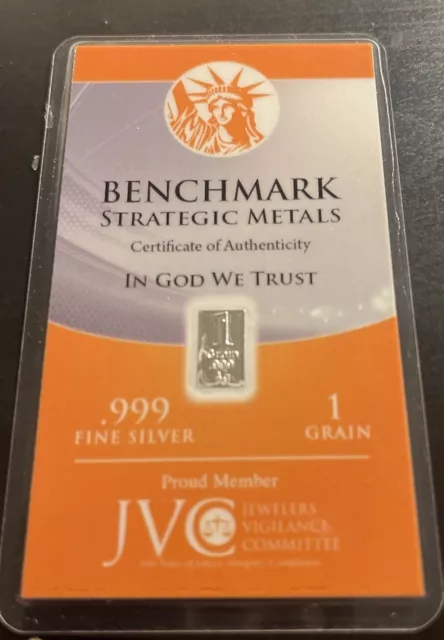 Benchmark Laminated 1 Grain .999 Fine Silver In God We Trust (Orange)