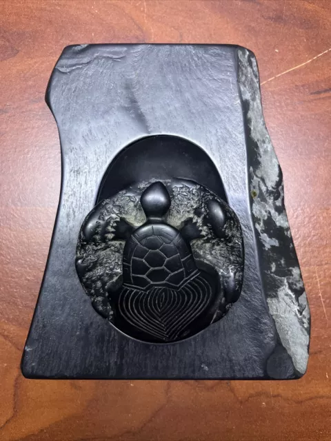 Nachi Black Inkstone Sea Turtle Carving