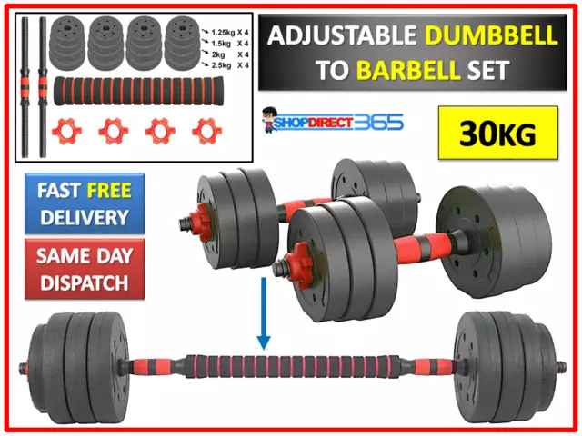 30Kg Dumbells Pair Of Gym Weights Barbell Dumbbell Body Building Weight Set 36-1