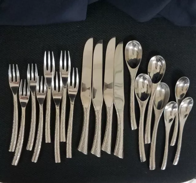   Basics Juego de cuchillos de cocina prémium de 8 piezas,  cucharas de cena de acero inoxidable y negro con borde redondo, paquete de  12 : Hogar y Cocina