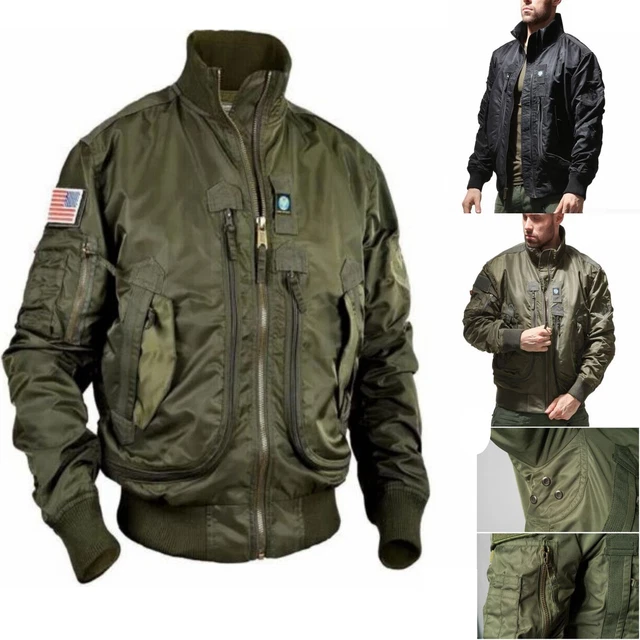 MENS FLIGHT BOMBER Jacket MA1 Army Military Tactics Air Force Pilot