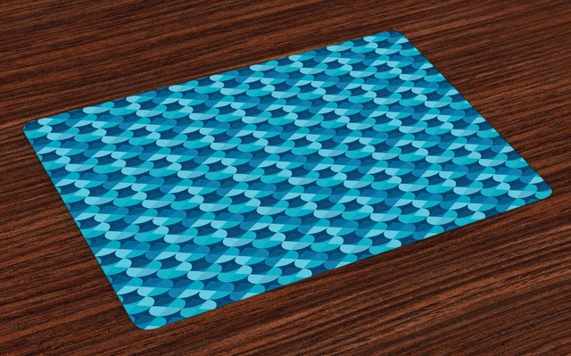 Placemats 4 Piece Set Fabric Dining Room Kitchen Table Ambesonne