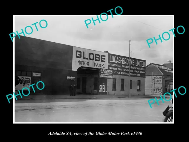 Old Large Historic Photo Of Adelaide South Australia The Globe Motor Park 1930