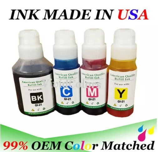 BKCMY GI-21 Ink Refill Bottle for use Canon PIXMA Megatank G1220 G2260 G3260