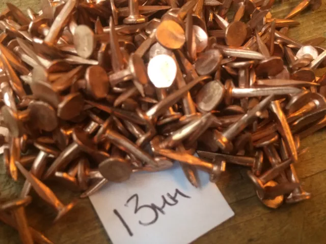 50g 13mm 1/2" SOLID COPPER FINE CUT TACKS LARGE HEAD RESTORE BOAT GARDEN DECOR