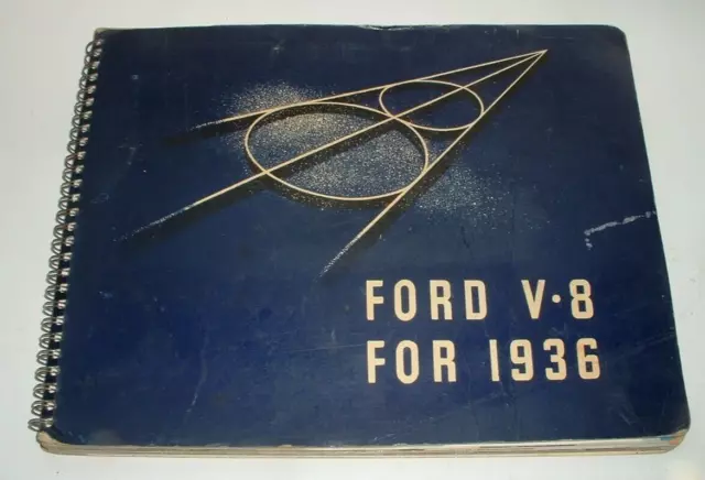 Vintage 1936 Ford V8 Dealer Car Sales Book Brochure Car Salesman Automobile