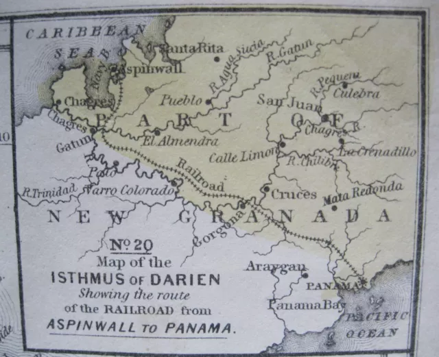 1852 Mitchell Maps №19 South America & №20 RR Route Across Isthmus of Darien