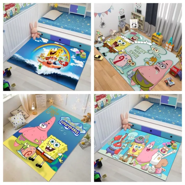 Jungen 3D SpongeBob Teppich Kinder Teppich Bodenmatte Fußmatte Matte Türmatte