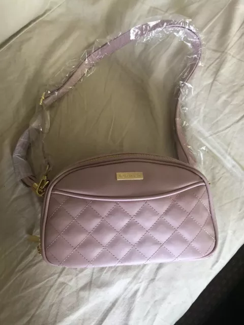 JOY & IMAN Diamond Quilted Genuine Leather Crossbody with RFID Handbag Purse