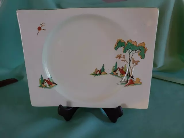 Antique Biarritz Royal Staffordshire Clarice Cliff Snow White Oblong Plate AS IS