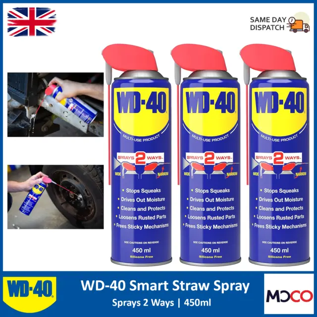 WD-40 Rimuovi grasso spray lubrificante cannuccia intelligente 450 ml x3
