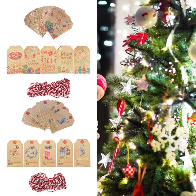 Supplies Xmas Decoration Gift Wrapping Hang Tags Christmas Labels Kraft Tag