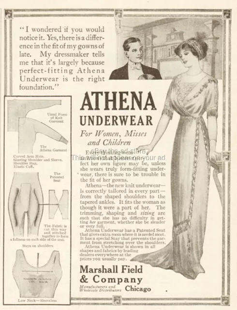 1912 Marshall Field & Co Chicago IL Athena Women's Underwear Vintage Clothes Ad