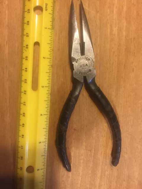 Vintage USA-made; Kraeuter USA #1661-6 Needle Nose Pliers; 6 inch
