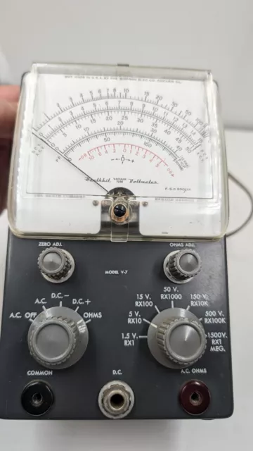 Vintage Heathkit Model V-7A Vacuum Tube Voltmeter Powers Up