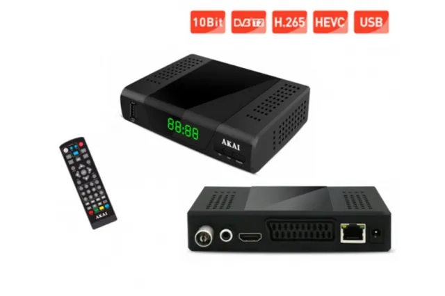 TDT DVB T2 AKAI para ver canales HD en TV.