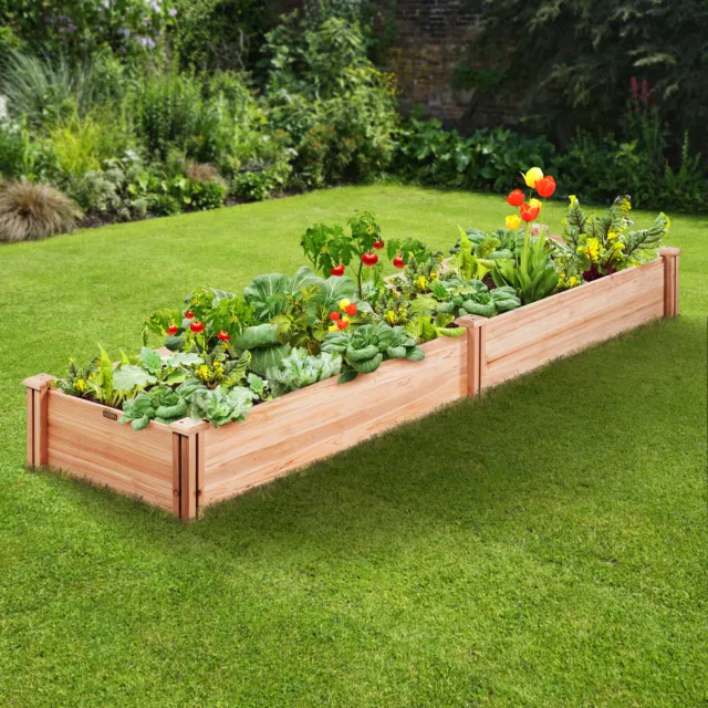 VEVOR Wooden Raised Garden Bed Planter Box 94.5x23.6x9.8" Flower Vegetable Herb